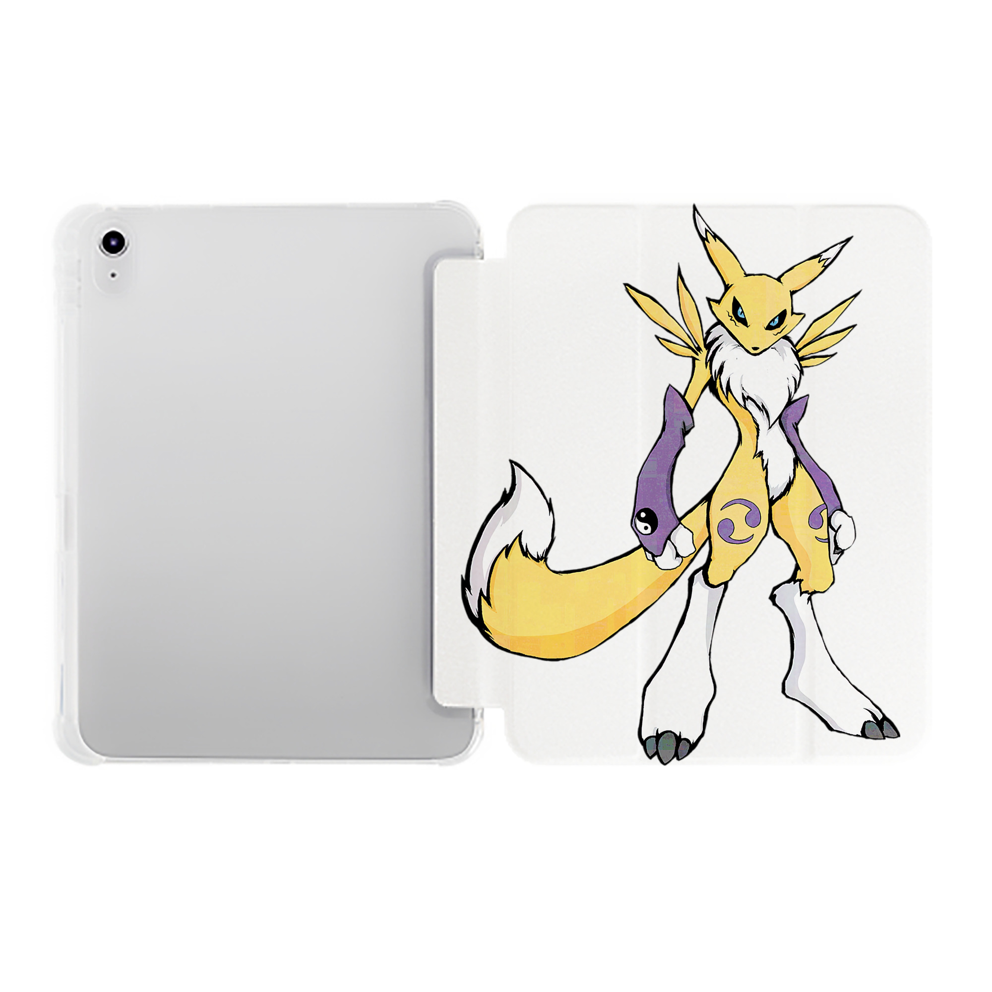 （画像用） Digimon デジタルモンスター/デジモン IPad ケース ペン収納付き 三つ折りスタンド PUレザー×シリコン 対応機種9.5/10.5/10.9インチ